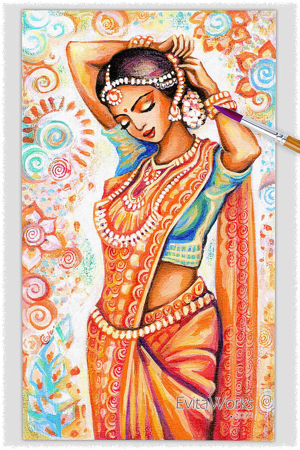 hindu girl drawing