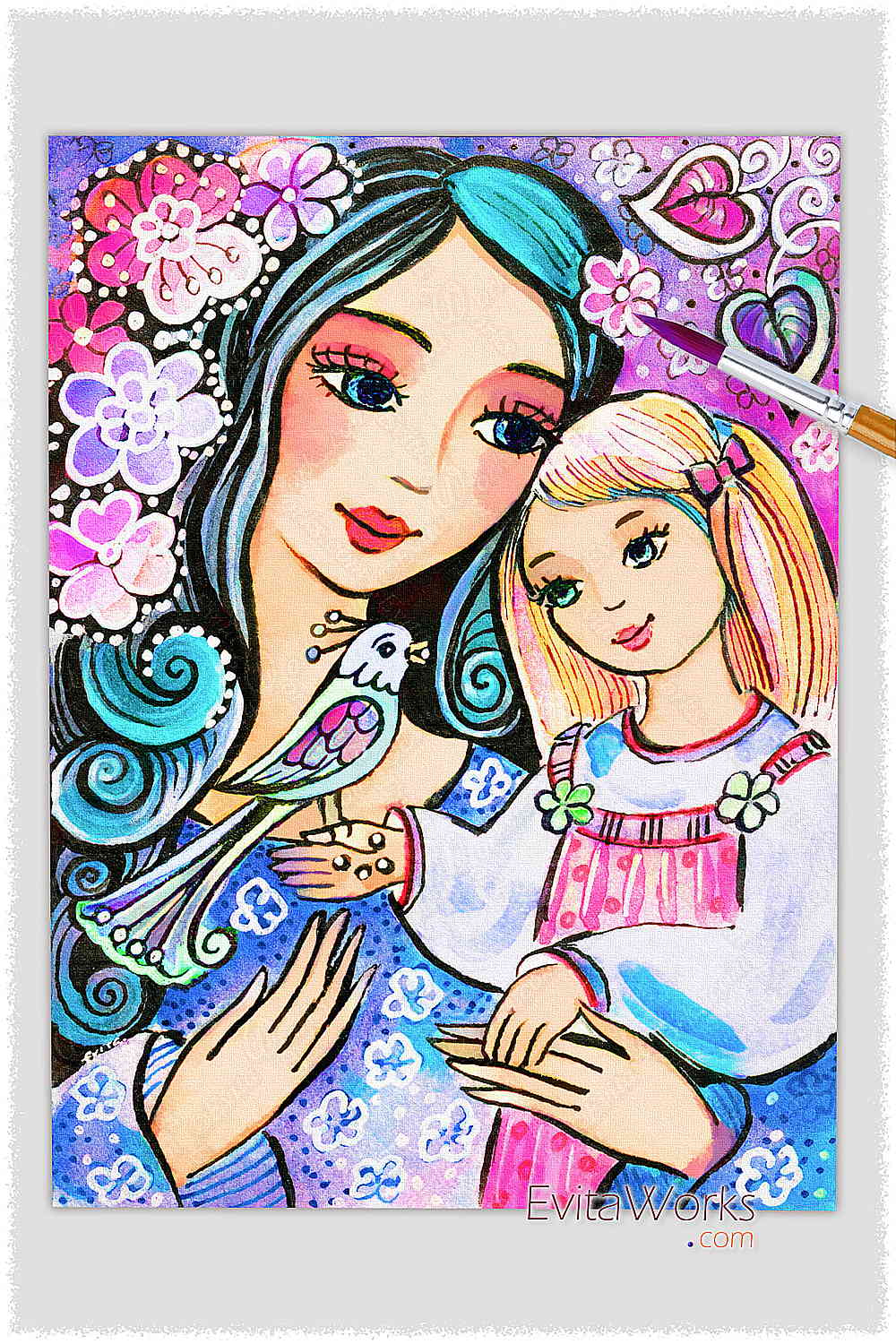 How to Draw a Mother and Daughter ❤️ Mother's Day Love - YouTube